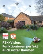 Navimow i105E Mähroboter ohne Begrenzungskabel 500 m², RTK+Vision Rasenmäher Roboter, KI Automatische Kartierung, Virtuelle Begrenzung, Mehrzonen-Management